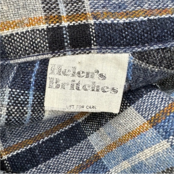 Plaid A-Line Midi Skirt in Blue and Gray - Picture 9 of 9